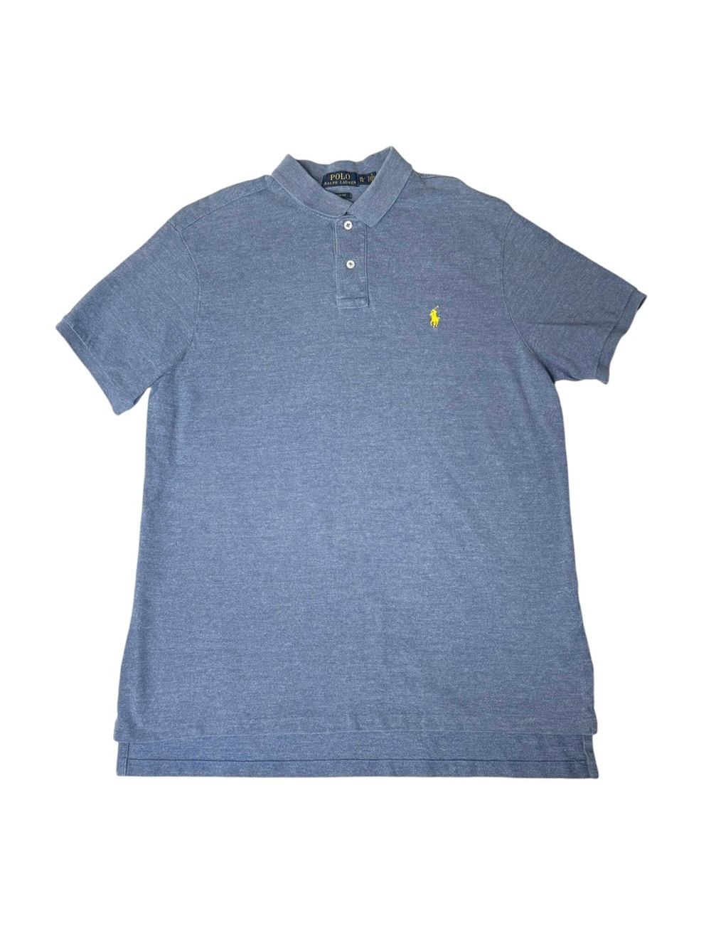 Polo Ralph Lauren Pique Mesh Polo Shirt Men's Size XL Custom Fit Blue Cotton